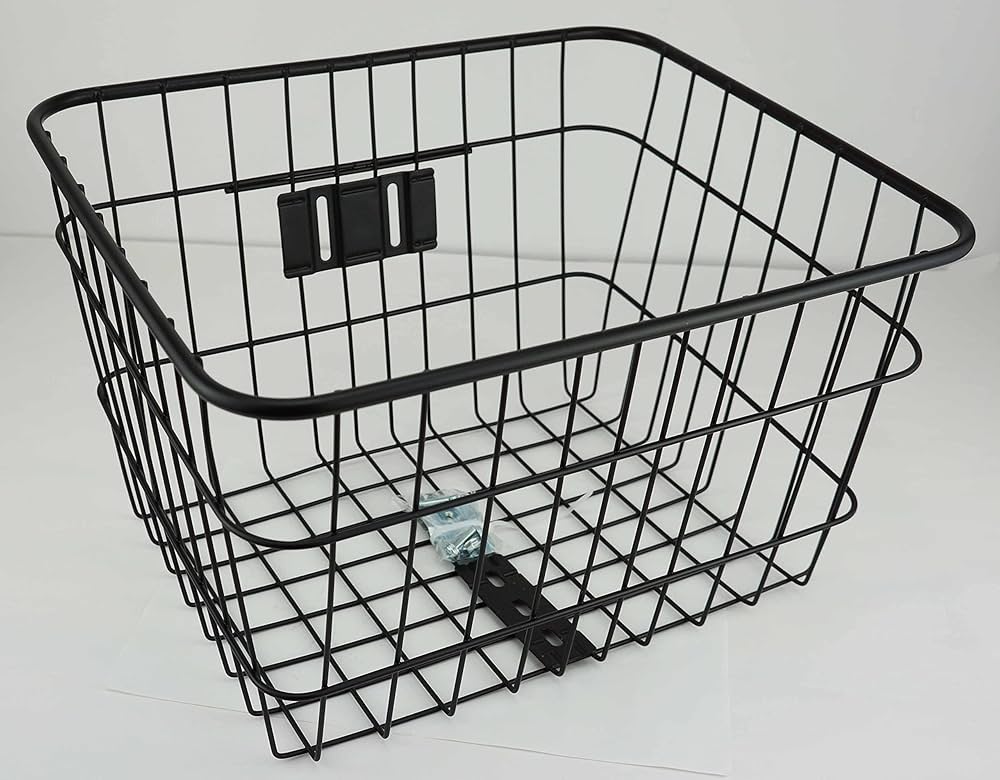Amazon | 角型前パイプカゴ P－112 マットBK ブラック